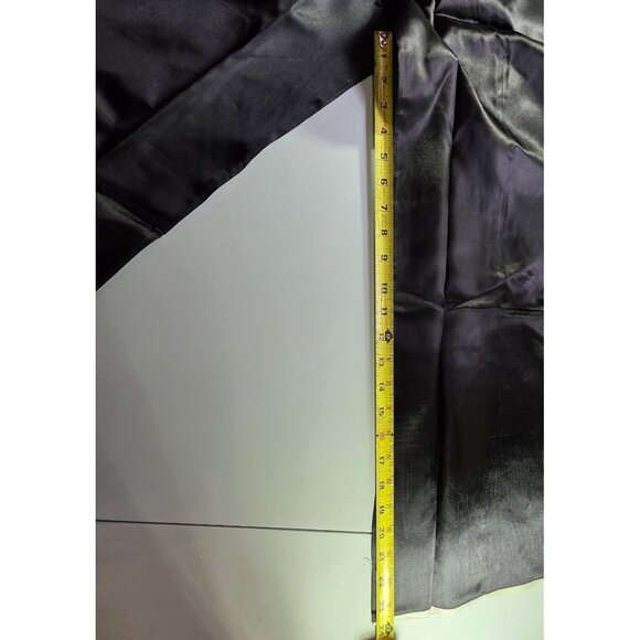 Womens Black Satin Wide-Leg Pajama Pants With Elastic Waistband - Picture 9 of 10